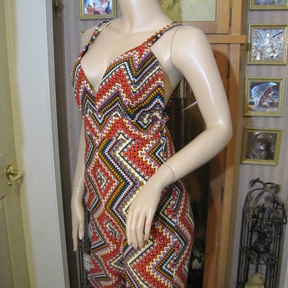 Privy Red, Yellow & Black Jumpsuit size L - Picture 1 of 8